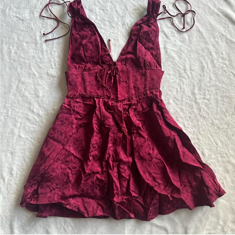 FOR LOVE & LEMONS Janet Floral Jacquard Minidress